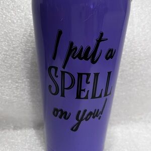 Hocus Pocus I put a spell on you Purple Tumbler with Black Text brand new